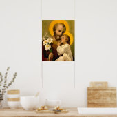 Poster Saint Joseph et Enfant Jésus catholique Saint Impr (Cuisine)