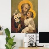 Poster Saint Joseph et Enfant Jésus catholique Saint Impr (Bureau à domicile)