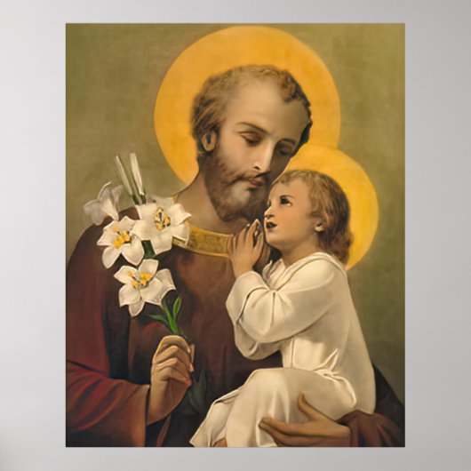 Poster Saint Joseph et Enfant Jésus catholique Saint Impr (Devant)