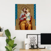 Poster Saint Joseph intronisé avec l'enfant Jésus (Bureau à domicile)