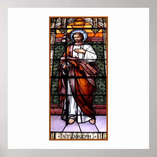 Poster Saint Joseph priez pour nous - vitraux (Devant)