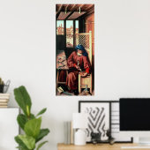 Poster Saint-Joseph représenté comme charpentier médiéval (Bureau à domicile)