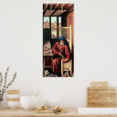 Poster Saint-Joseph représenté comme charpentier médiéval (Cuisine)