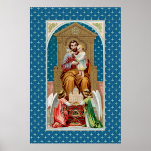 Poster Saint Joseph, Tout-Petit CC; Anges avec modèle du