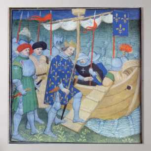 Poster Saint-Louis embarque pour les croisades