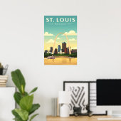 Poster Saint-Louis Missouri vintage (Bureau à domicile)
