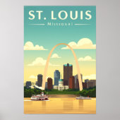 Poster Saint-Louis Missouri vintage (Devant)