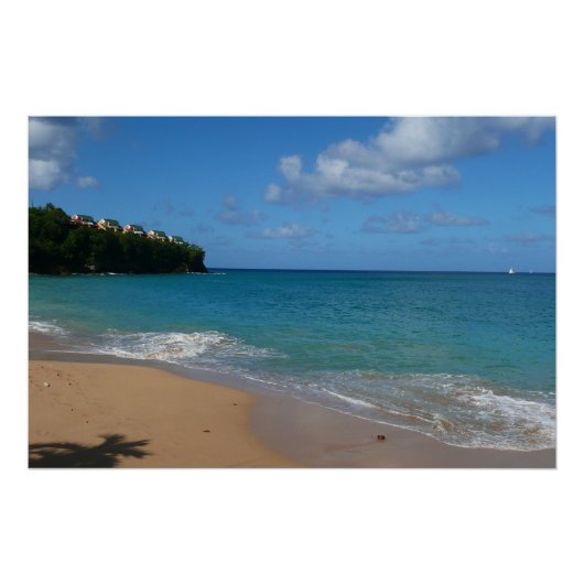 Poster Saint Lucia Beach Paysage tropical (Devant)