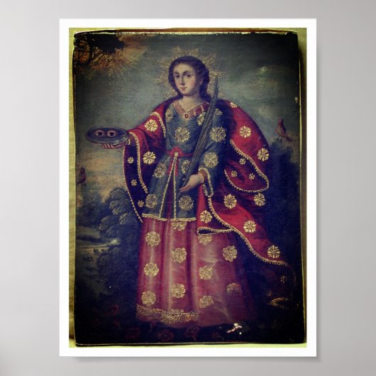 Poster Saint Lucy dans le style de l'école Cusco (Devant)
