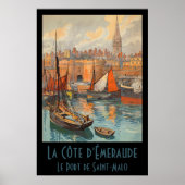 Poster Saint Malo, France, Art de l'affiche de voyage vin (Devant)