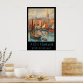 Poster Saint Malo, France, Art de l'affiche de voyage vin (Cuisine)