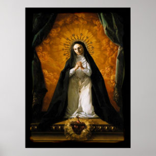 Poster Saint Margaret Mary Alacoque Heart - Giaquinto