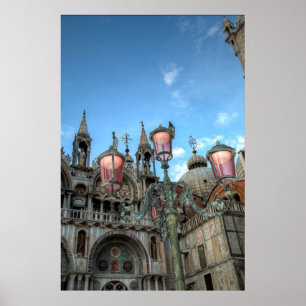 Poster Saint-Marques et lampes, Venise, Italie