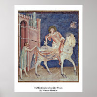 Saint-Martin Divisant Son Cloak Par Simone Martini