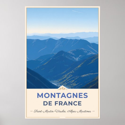 Poster Saint-Martin-Vésubie, France – Panoramic View (Devant)