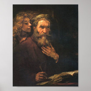 Poster Saint Matthieu Et L'Ange Par Rembrandt