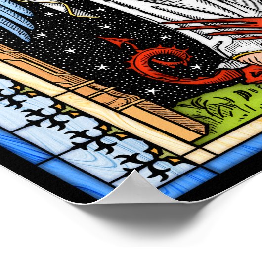 Poster Saint Michael combat l'affiche de la bête (Coin)