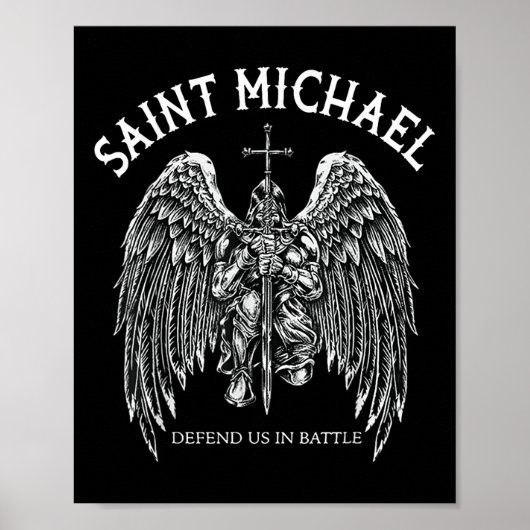 Poster Saint Michael Nous Défend En Bataille (Devant)
