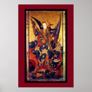 Poster Saint Michael Vanquishing Devil comme Chevalier mé