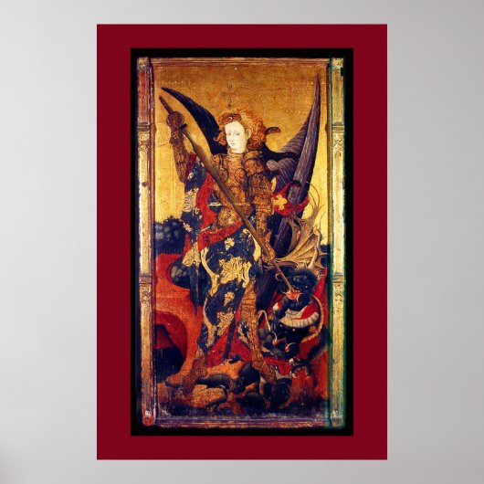Poster Saint Michael Vanquishing Devil comme Chevalier mé (Devant)