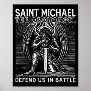Poster Saint Michel chrétien catholique Saint Défendez-no