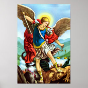 Poster Saint Michel de l'Archange Angel catholique Saint-