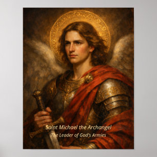 Poster Saint Michel l'Archange avec armure et épée