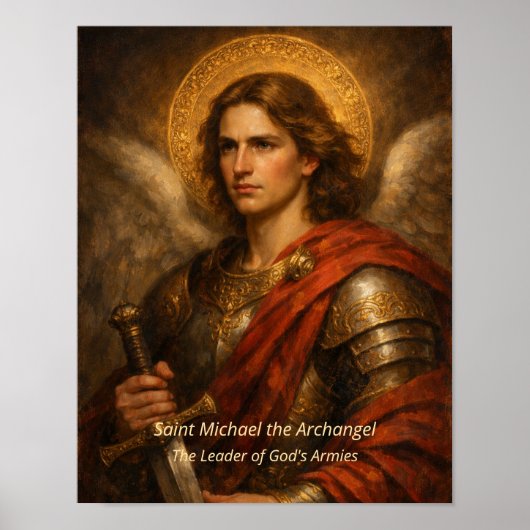 Poster Saint Michel l'Archange avec armure et épée (Devant)