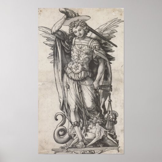 Poster Saint Michel l'Archange par Hans Holbein (Devant)
