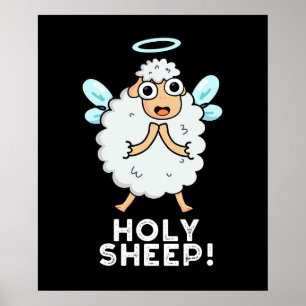 Poster Saint-mouton drôle Animal Pun Dark BG