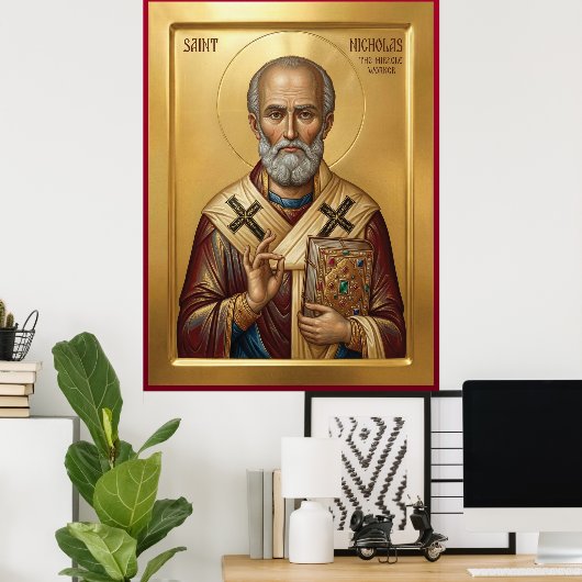 Poster Saint Nicholas orthodox  icon (Bureau à domicile)