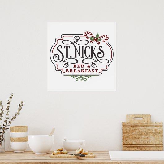 Poster Saint Nick's bed breakfast Noël (Cuisine)