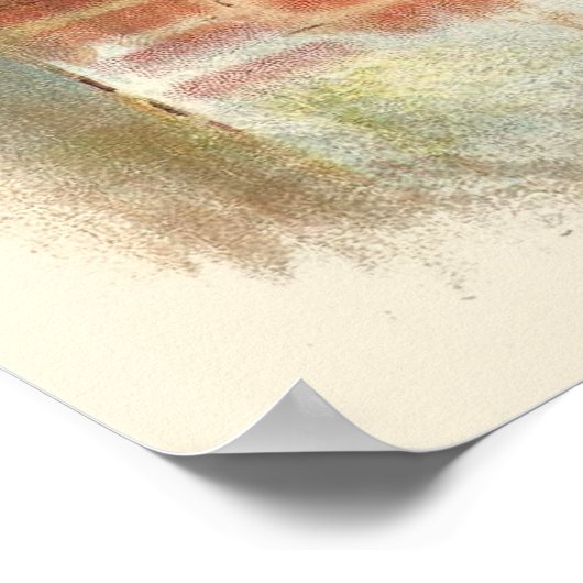 Poster Saint Nicolas victorien de Noël sur le toit (Coin)