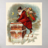 Poster Saint Nicolas victorien de Noël sur le toit (Devant)