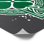 Poster Saint-Patrick Céltique Nœud Trèfle Croix Irlandais (Coin)