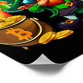 Poster Saint-Patrick Dabbing Bitcoin Arc-en-ciel Leprecha (Coin)