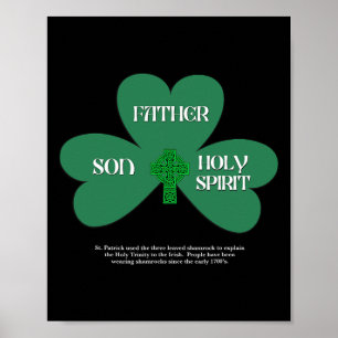 Poster Saint-Patrick jour chrétien religieux trinité clou