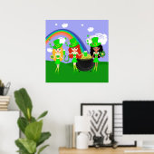 Poster Saint Patrick’s Day Girl Leprechauns (Bureau à domicile)
