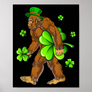 Poster Saint-Patrick vintage Bigfoot Sasquatch Saint-Pa