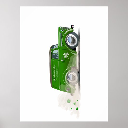 Poster  Saint Patrick vintage Cartoon van (Devant)