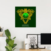 POSTER SAINT PATRICK'S CELTIC HEART, SHAMROCK (Bureau à domicile)