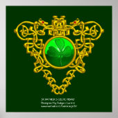 POSTER SAINT PATRICK'S CELTIC HEART, SHAMROCK (Devant)