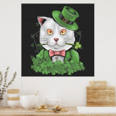 Poster Saint Patrick's Day Chat Fumer un tuyau (Cuisine)