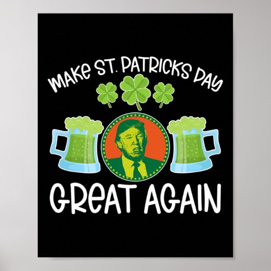 Poster Saint Patrick's Day Drôle Graphique Irlandais Amér (Devant)