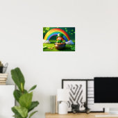 Poster Saint Patrick's Day Leprechaun en Pot d'Or (Bureau à domicile)