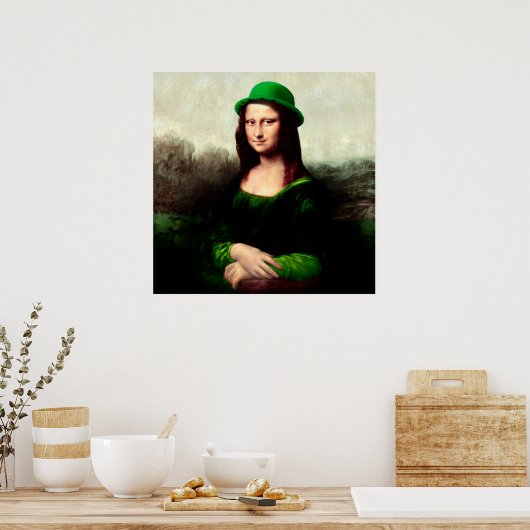 Poster Saint Patrick's Day Mona Lisa (Cuisine)