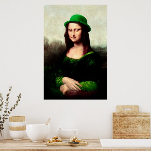 Poster Saint Patrick's Day Mona Lisa (Cuisine)