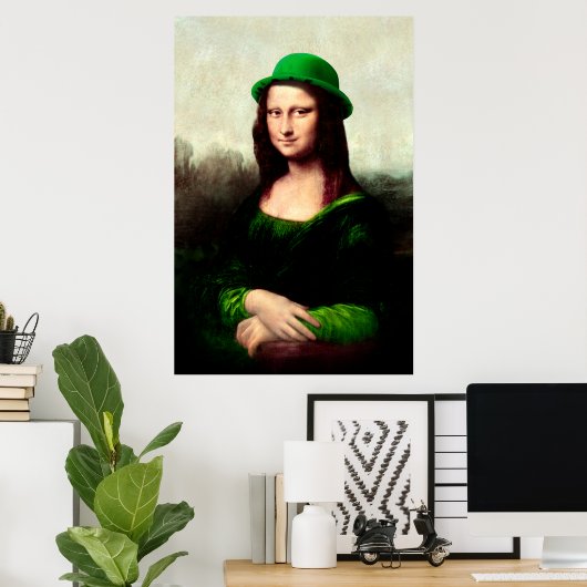Poster Saint Patrick's Day Mona Lisa (Bureau à domicile)