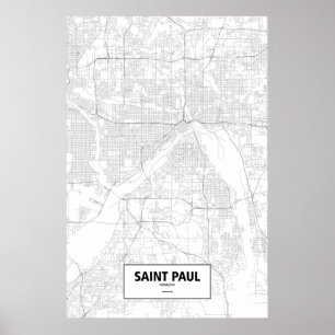 Poster Saint Paul, Minnesota (noir sur le blanc)