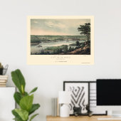 Poster Saint Paul, MN Carte panoramique - 1853 (Bureau à domicile)